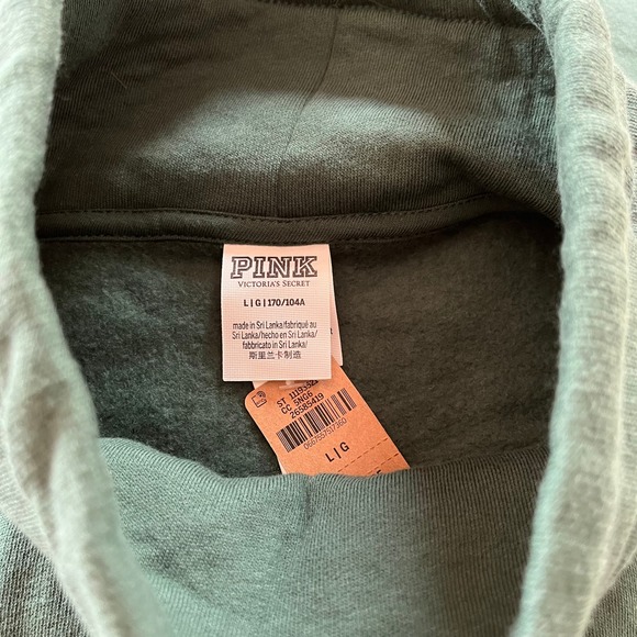 PINK Victoria's Secret Women's Funnel Sweatshirt Size Large Green NWT - Picture 6 of 6